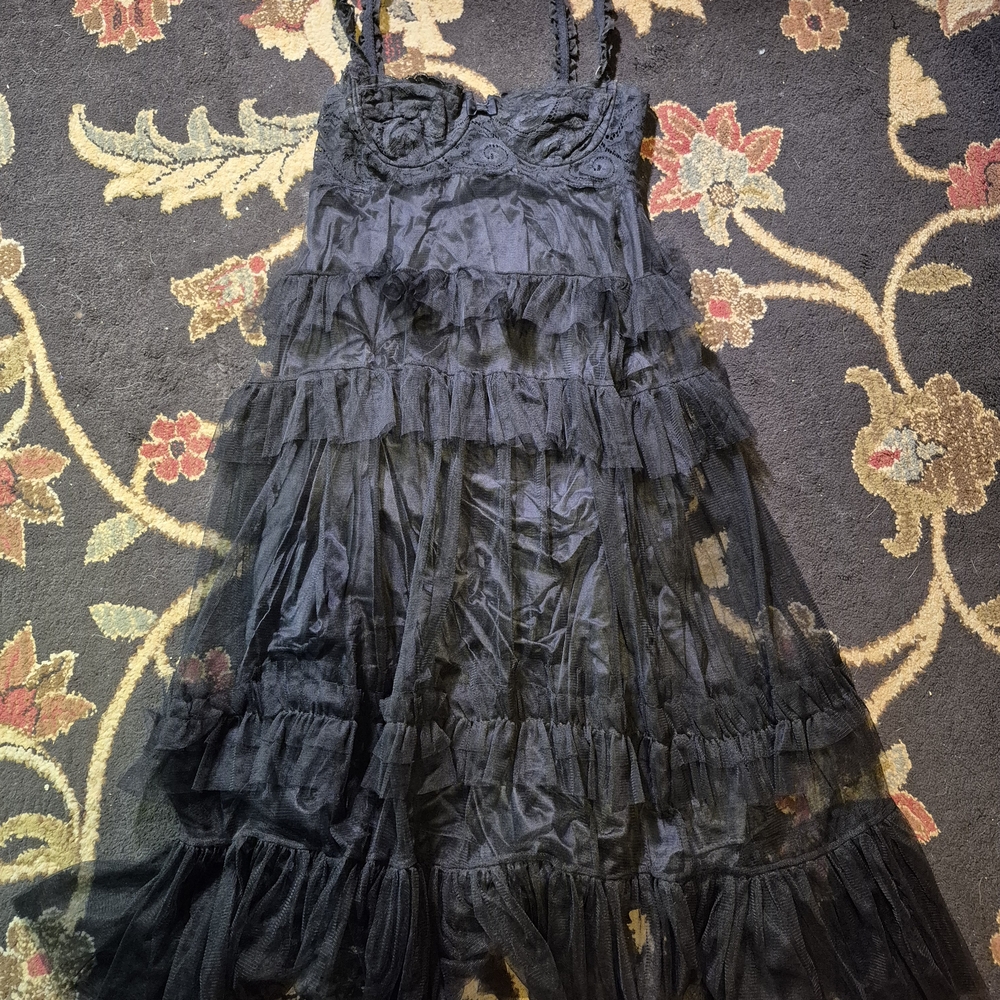 Black Lace Layered Dress